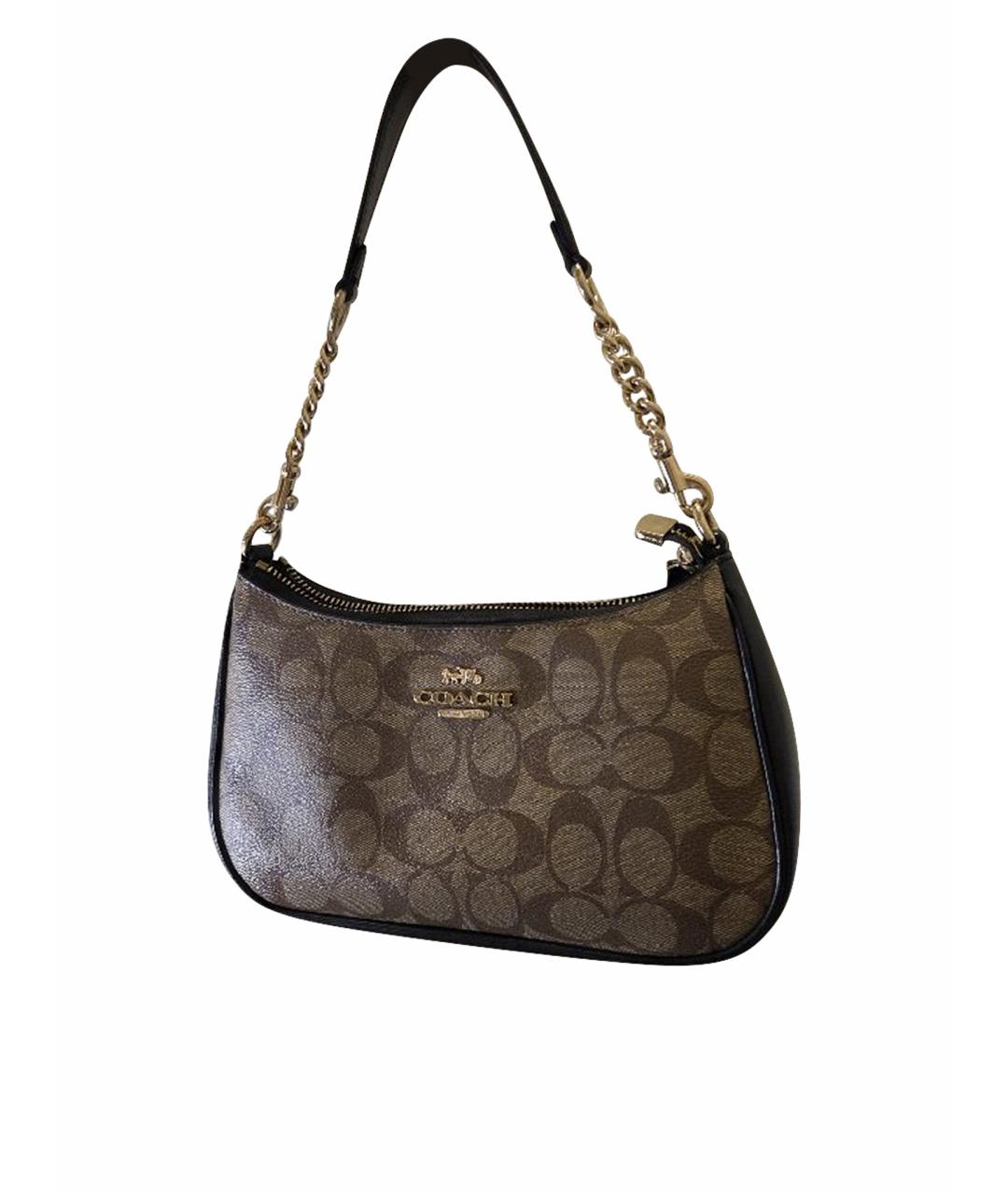 COACH Коричневая сумка с короткими ручками, фото 1