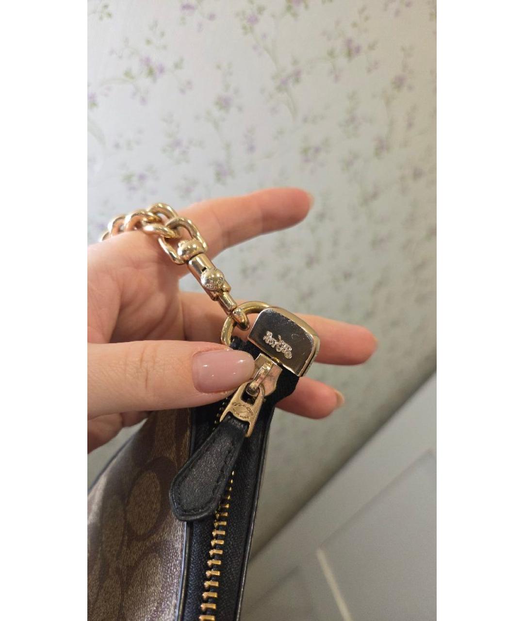 COACH Коричневая сумка с короткими ручками, фото 6