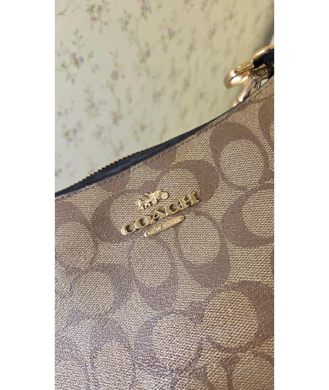 COACH Коричневая сумка с короткими ручками, фото 2