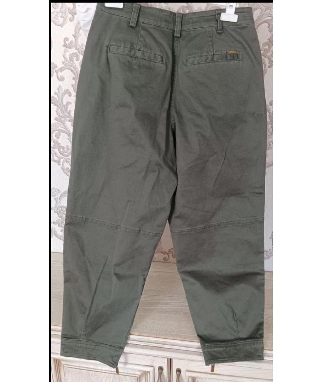 MICHAEL KORS Хаки хлопковые прямые брюки, фото 2