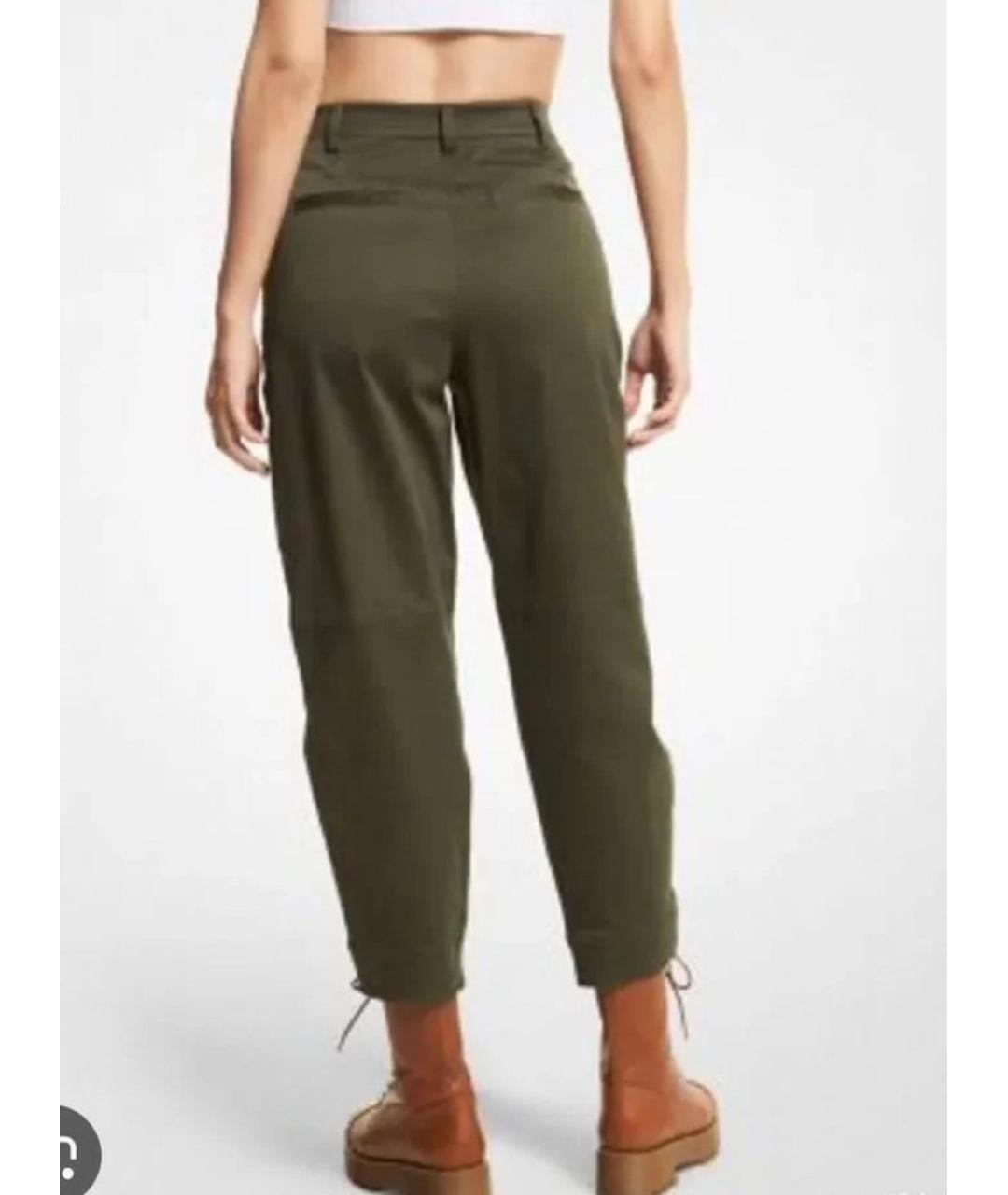 MICHAEL KORS Хаки хлопковые прямые брюки, фото 5