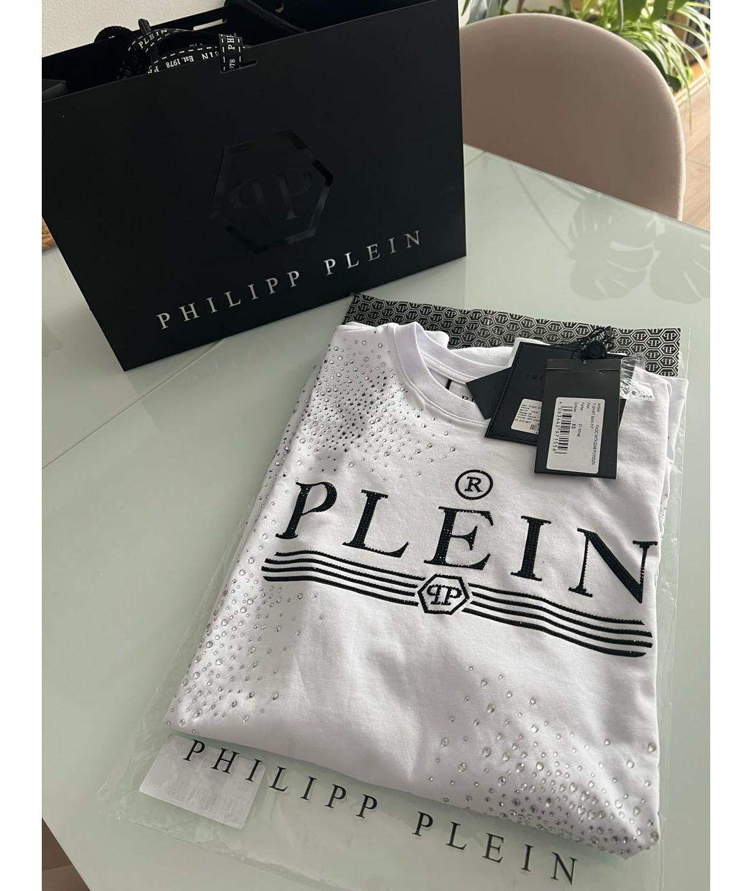 PHILIPP PLEIN Белая хлопковая футболка, фото 5