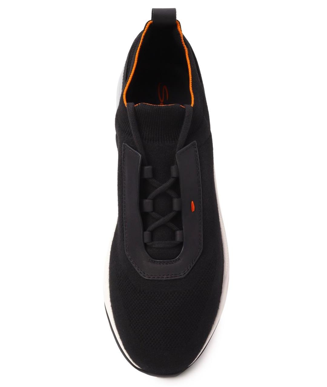 SANTONI Черные текстильные низкие кроссовки / кеды, фото 3