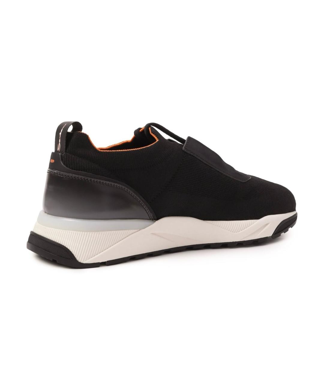 SANTONI Черные текстильные низкие кроссовки / кеды, фото 4