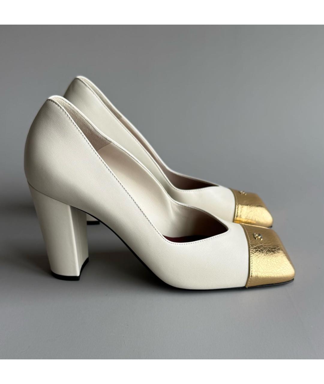 CHANEL Белые кожаные туфли, фото 5