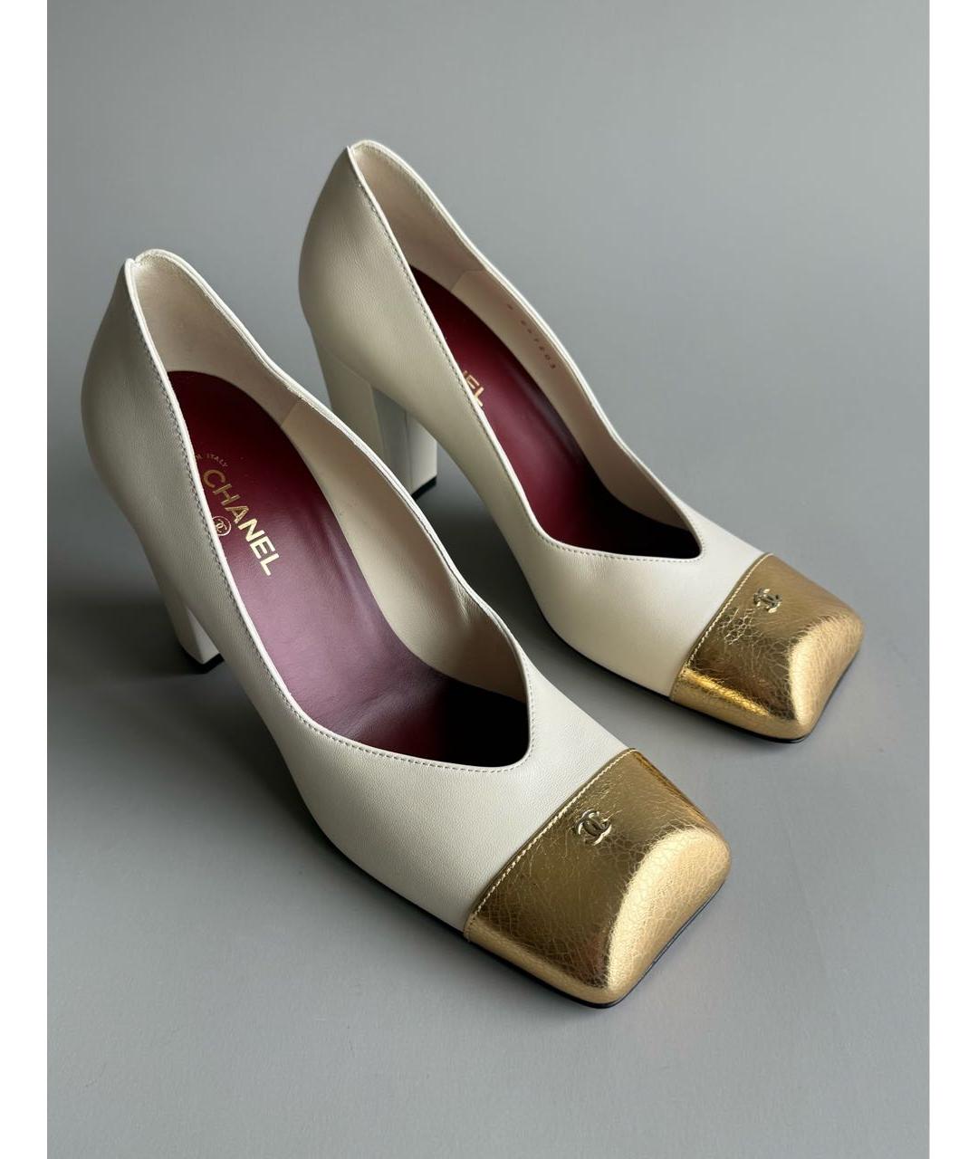 CHANEL Белые кожаные туфли, фото 3