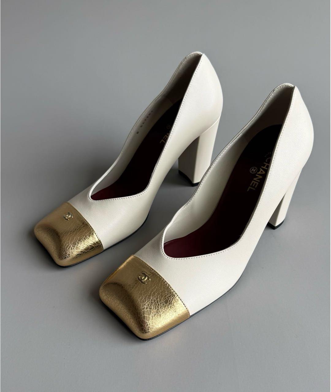 CHANEL Белые кожаные туфли, фото 2