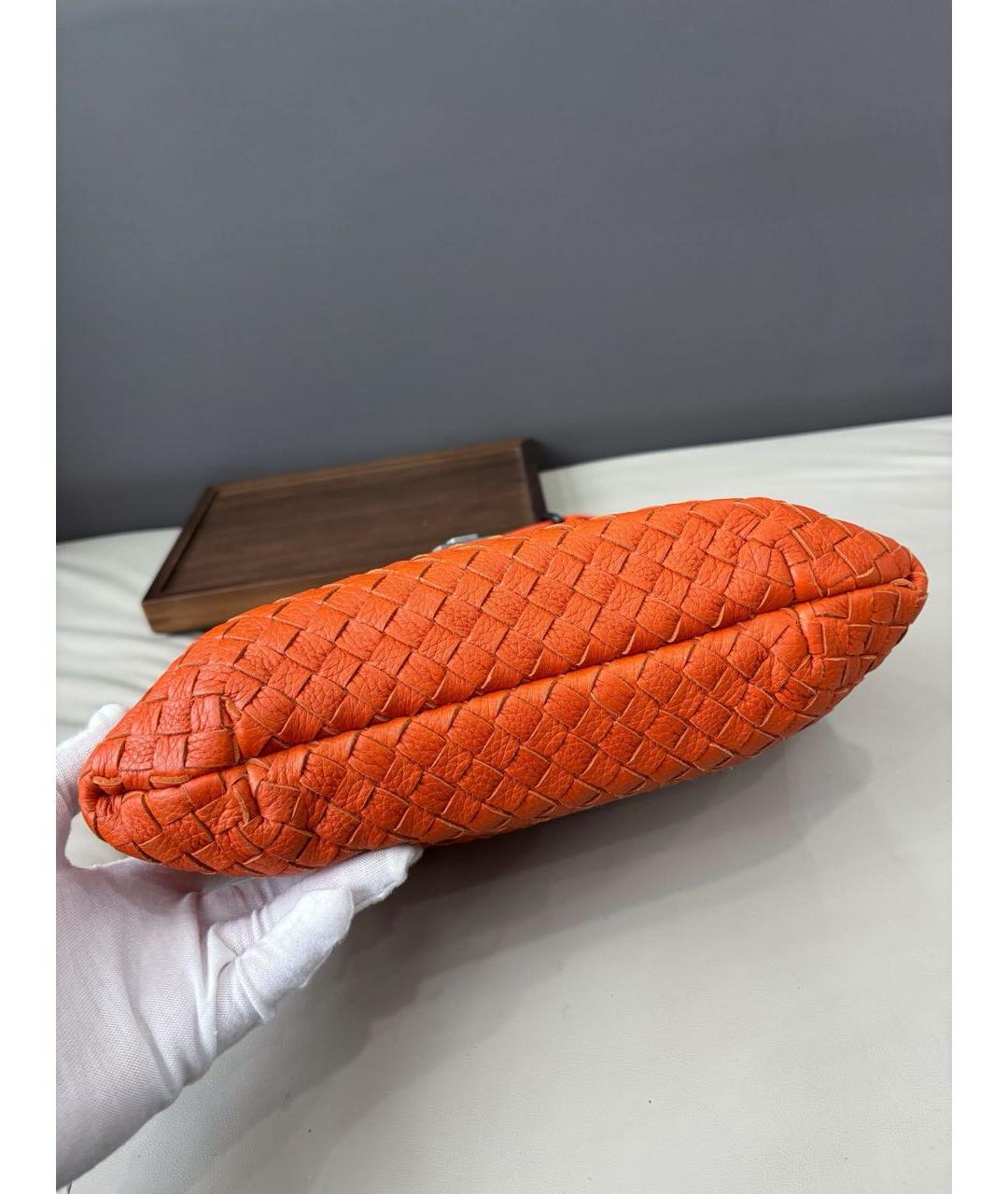 BOTTEGA VENETA Оранжевая кожаная сумка тоут, фото 5