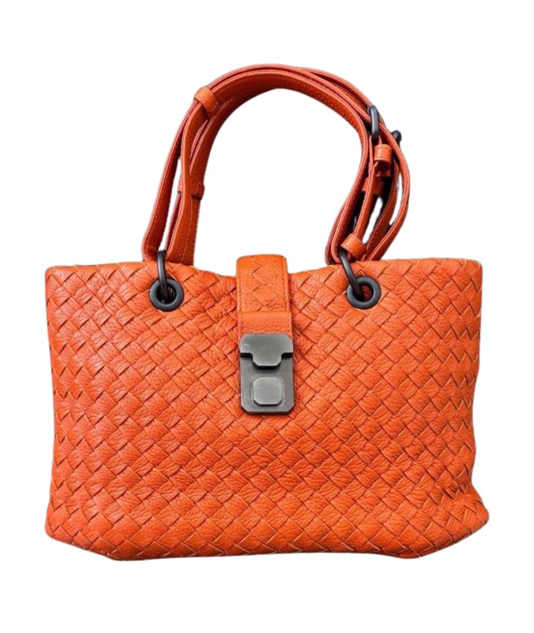 BOTTEGA VENETA Оранжевая кожаная сумка тоут, фото 1