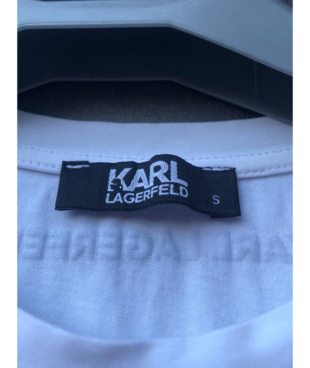 KARL LAGERFELD Белая хлопковая футболка, фото 3