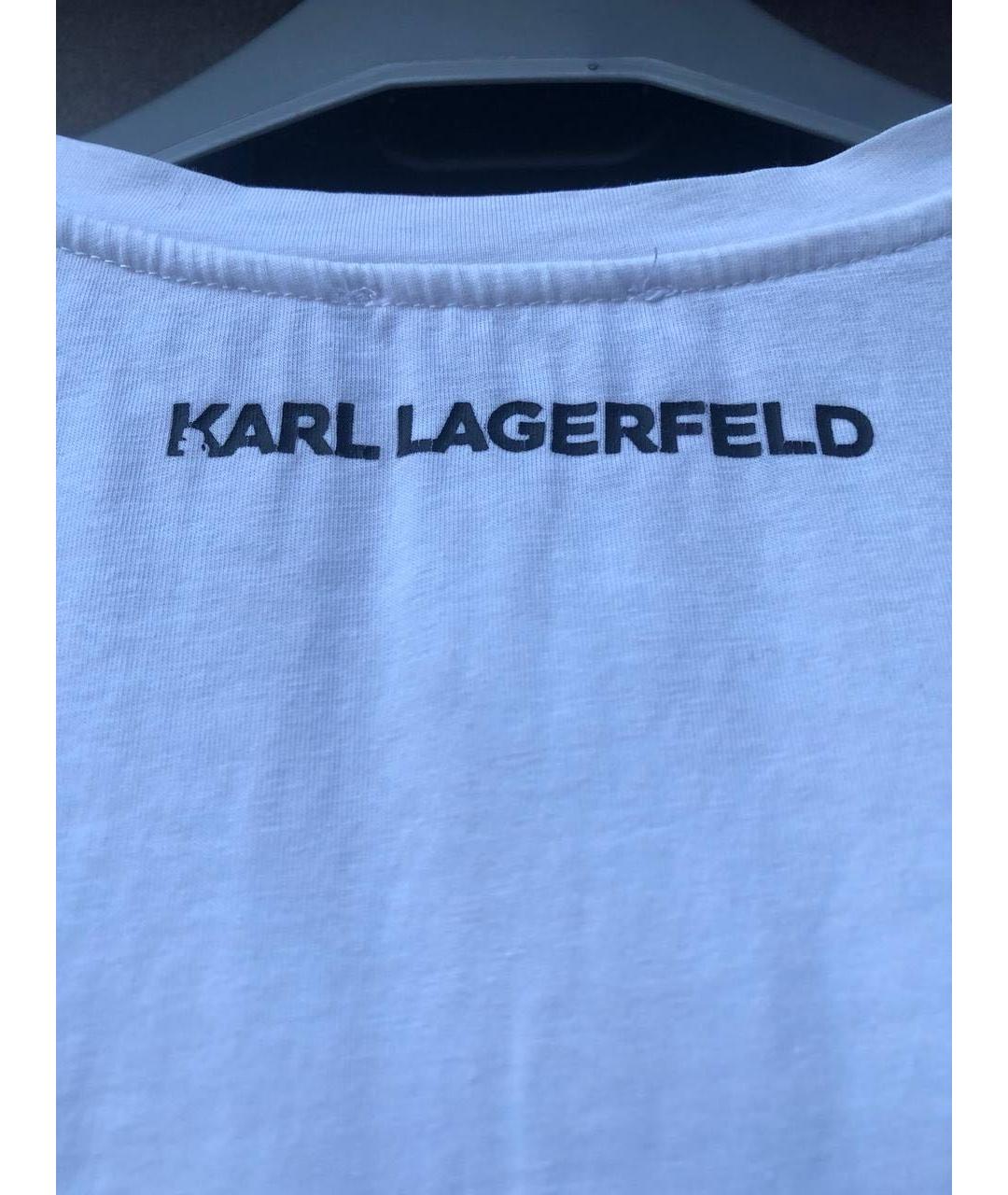KARL LAGERFELD Белая хлопковая футболка, фото 7