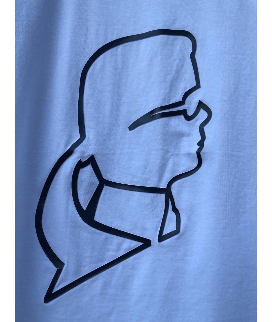 KARL LAGERFELD Белая хлопковая футболка, фото 4