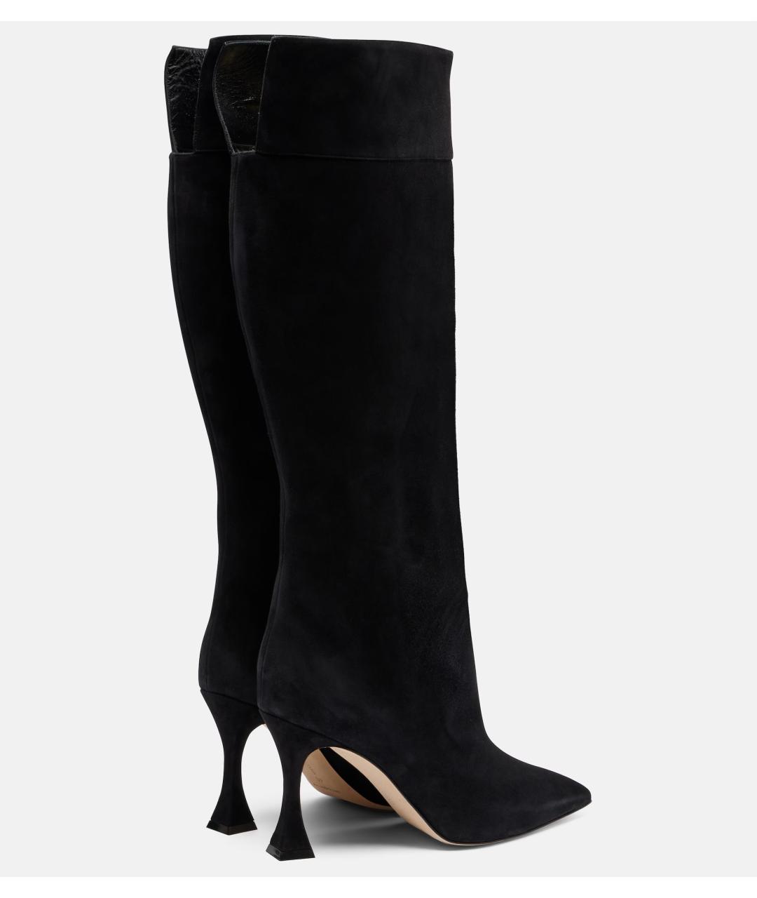 MANOLO BLAHNIK Черные замшевые сапоги, фото 6