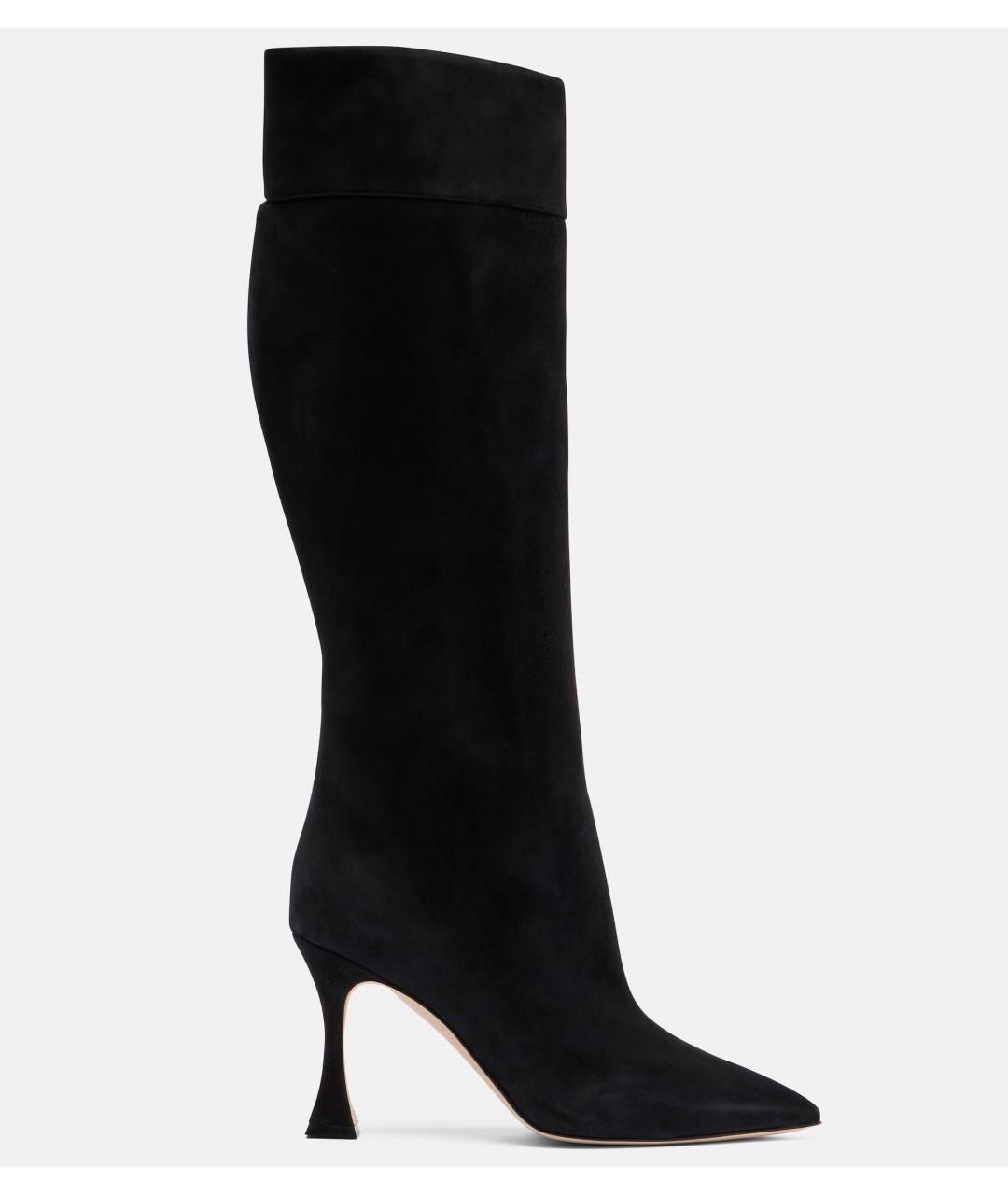 MANOLO BLAHNIK Черные замшевые сапоги, фото 8