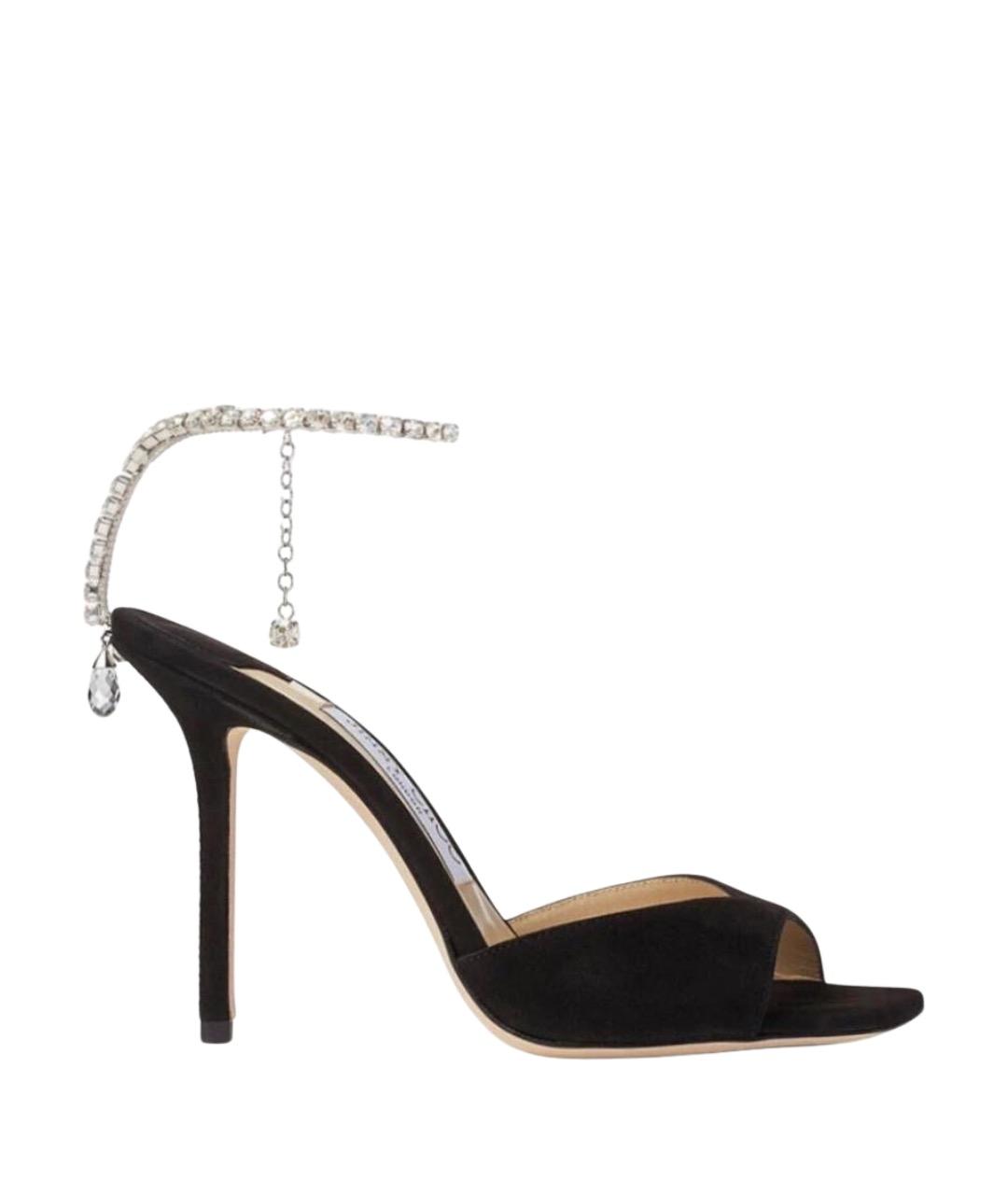 JIMMY CHOO Черные замшевые босоножки, фото 1