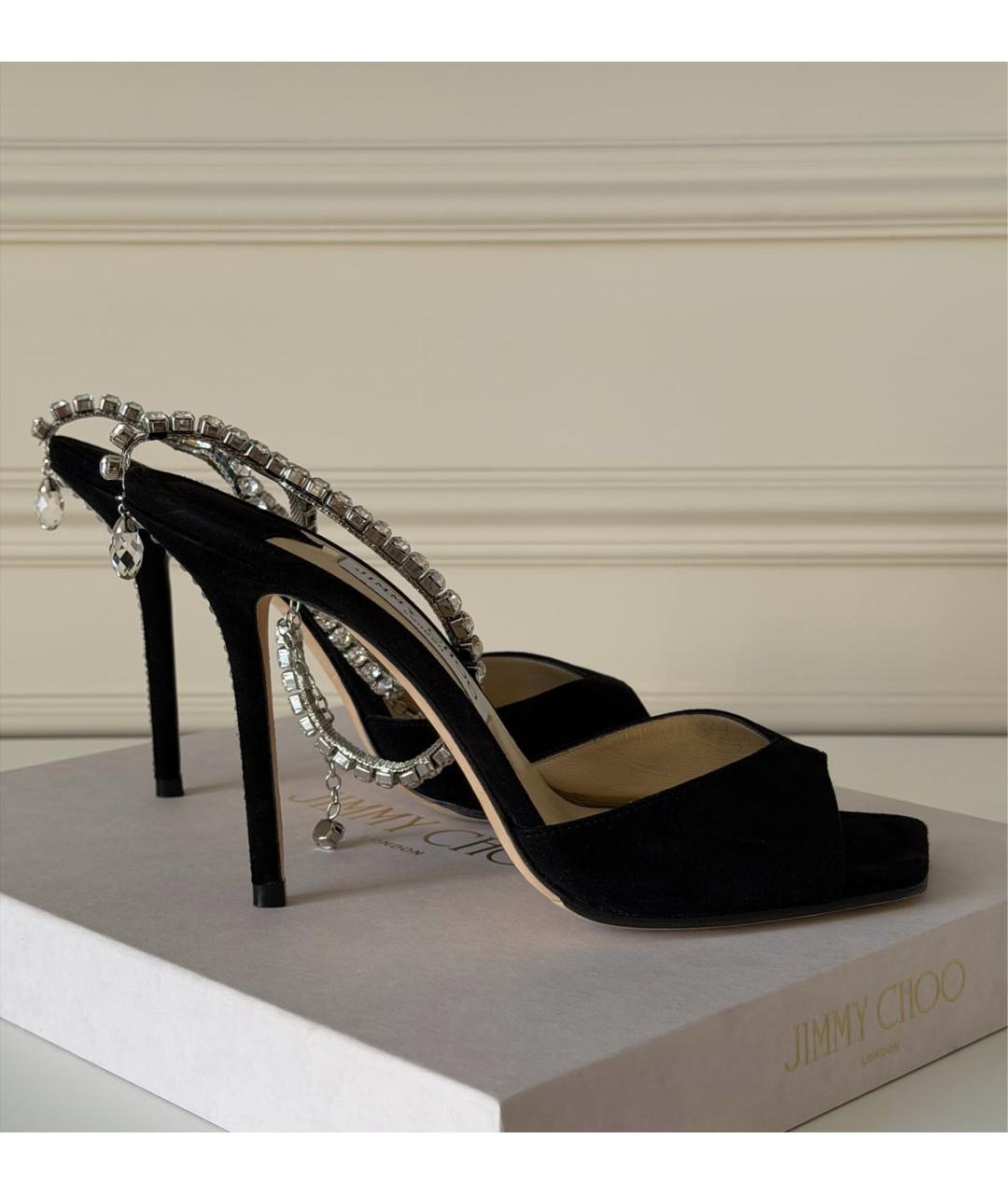 JIMMY CHOO Черные замшевые босоножки, фото 3