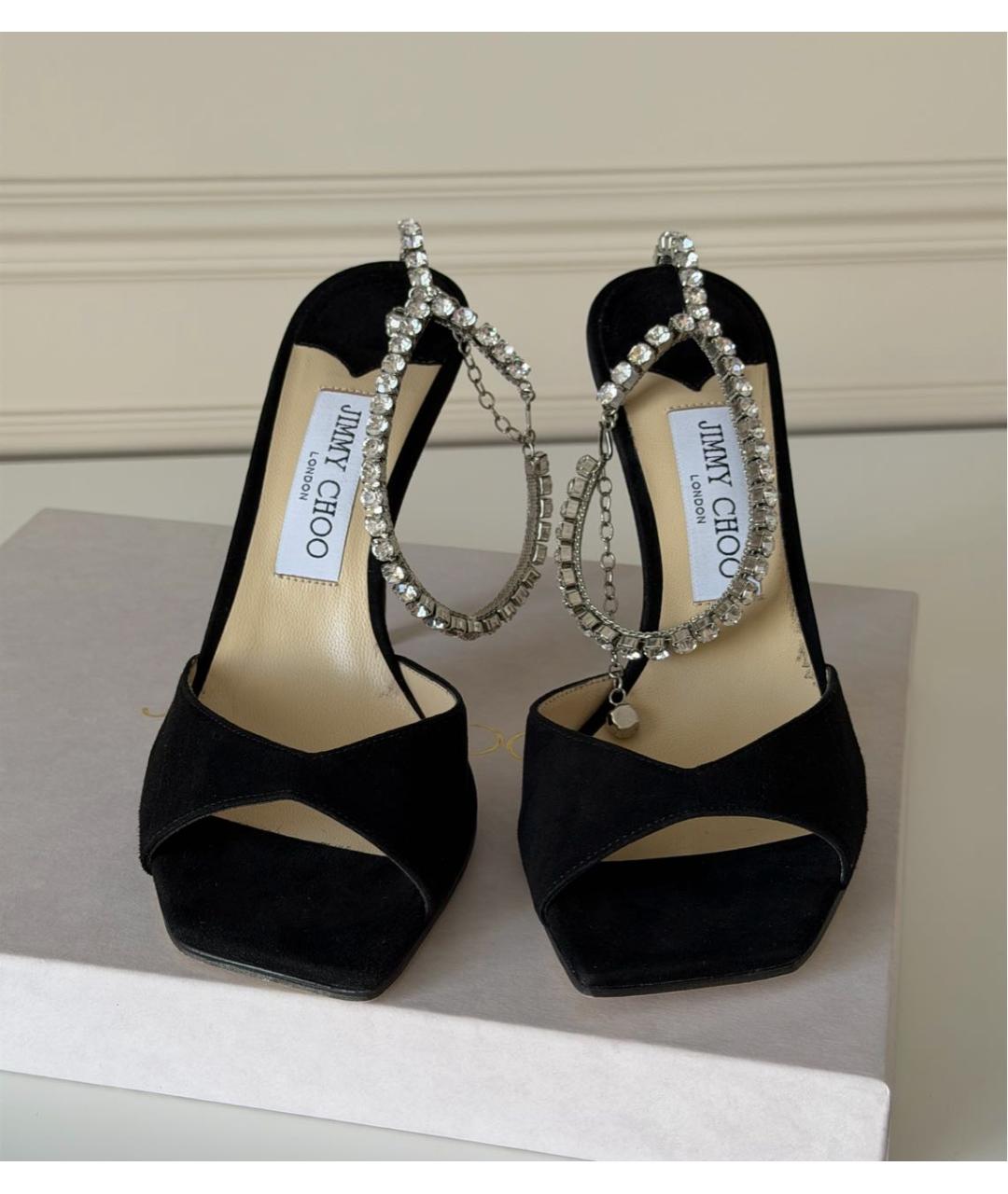 JIMMY CHOO Черные замшевые босоножки, фото 2