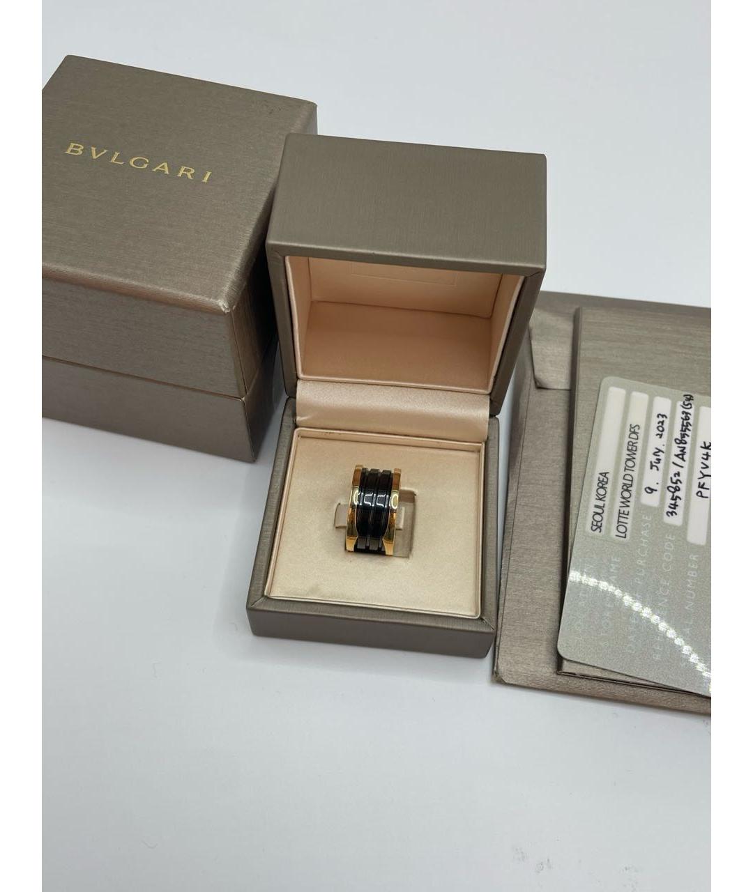 BVLGARI Черное кольцо из розового золота, фото 5