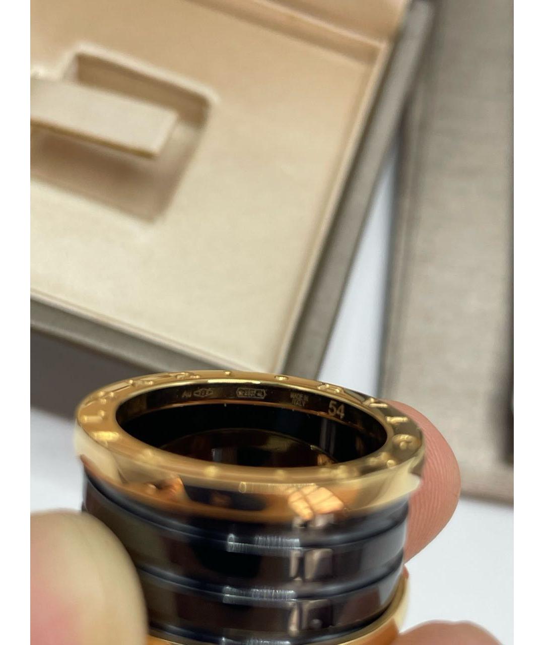 BVLGARI Черное кольцо из розового золота, фото 4