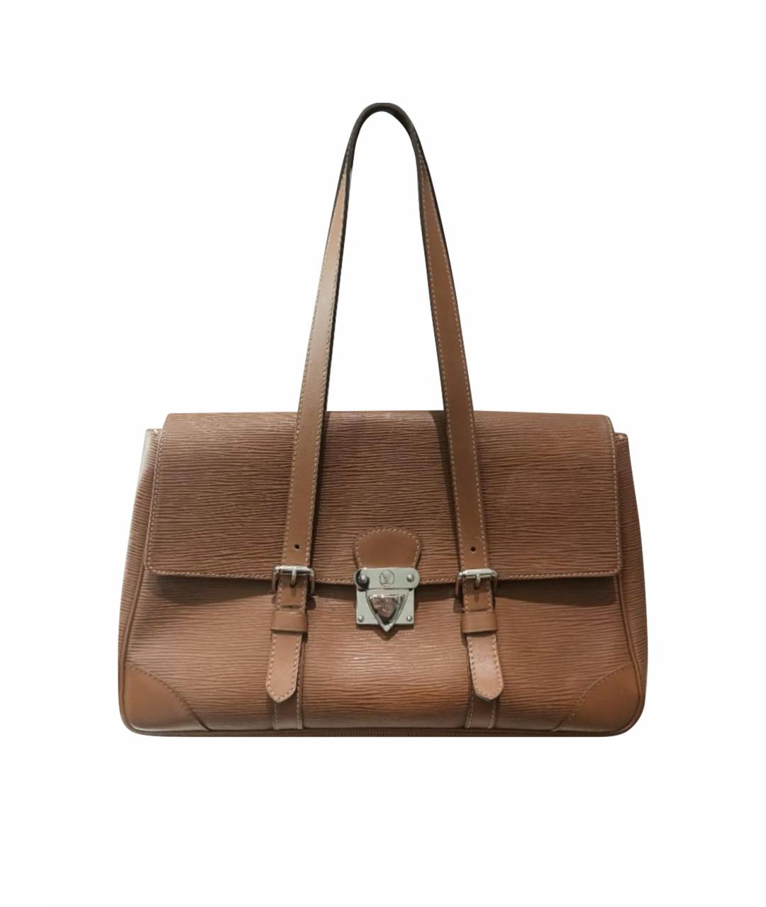 LOUIS VUITTON Бежевая кожаная сумка с короткими ручками, фото 1