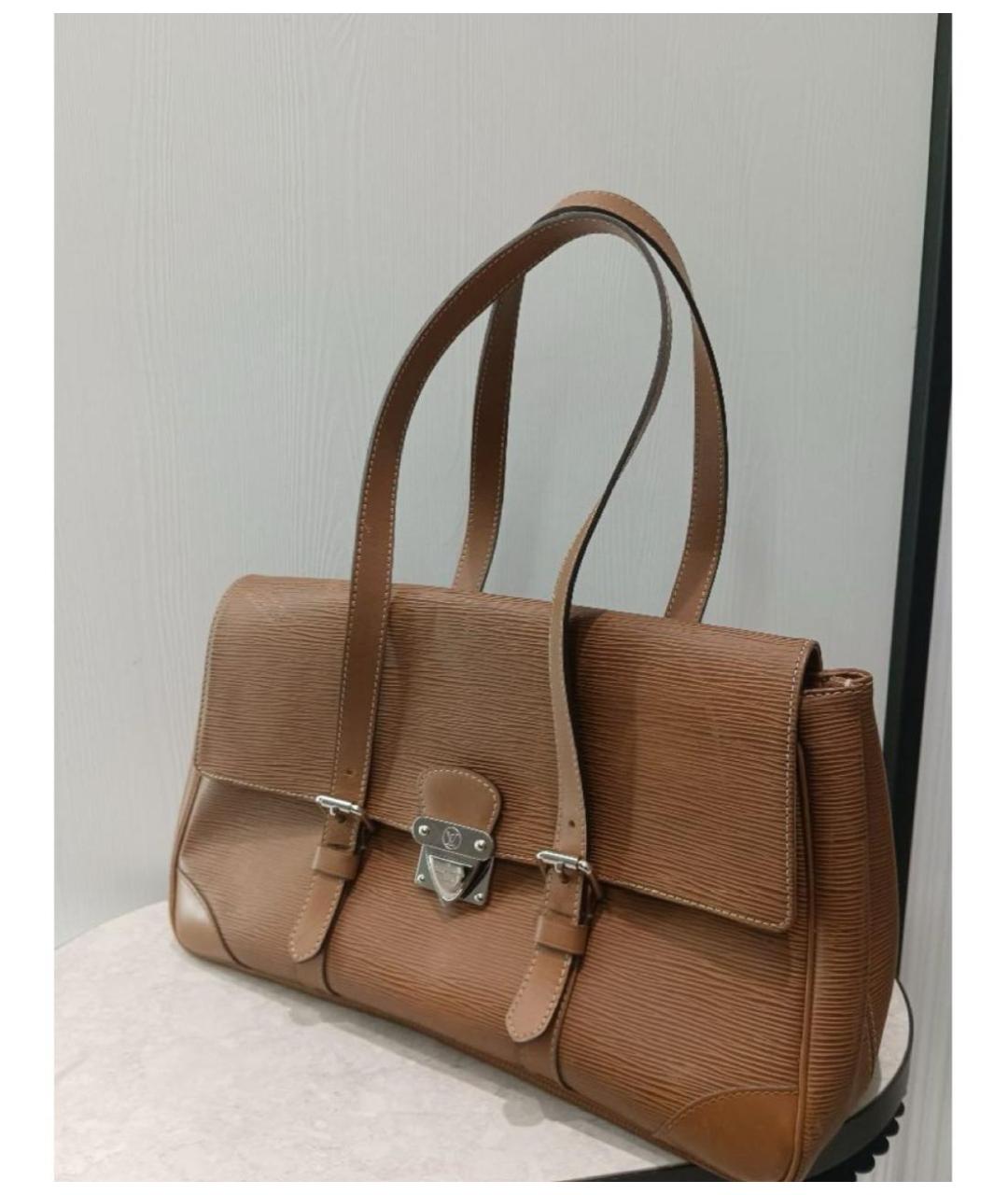 LOUIS VUITTON Бежевая кожаная сумка с короткими ручками, фото 2