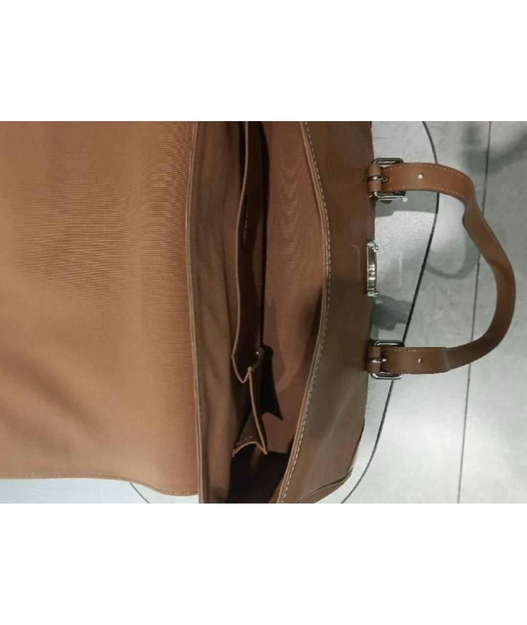 LOUIS VUITTON Бежевая кожаная сумка с короткими ручками, фото 4