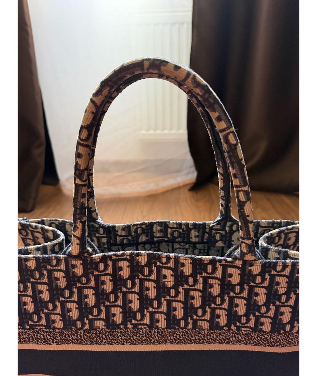 CHRISTIAN DIOR Темно-синяя жаккардовая сумка тоут, фото 5