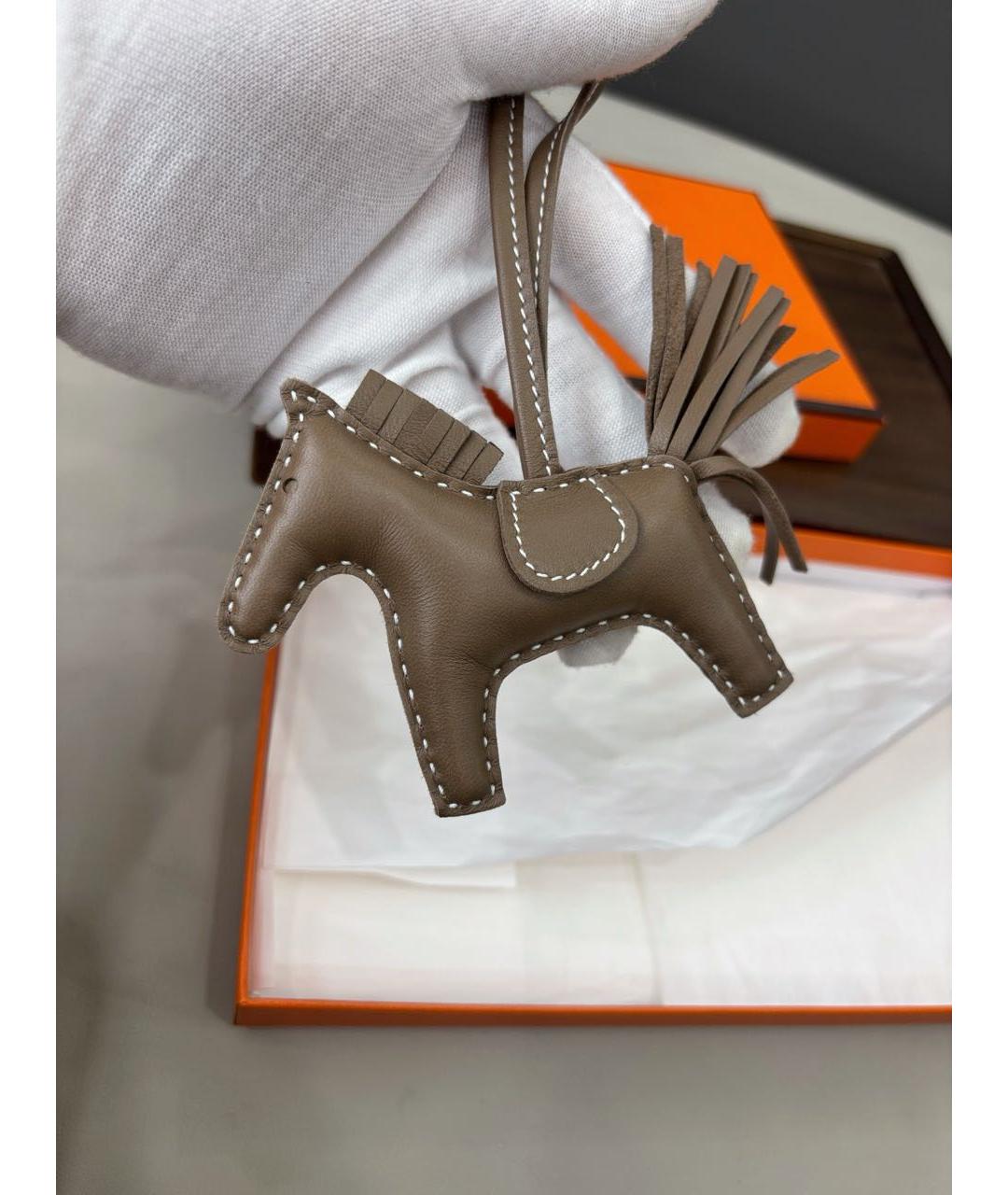 HERMES Антрацитовый брелок, фото 4