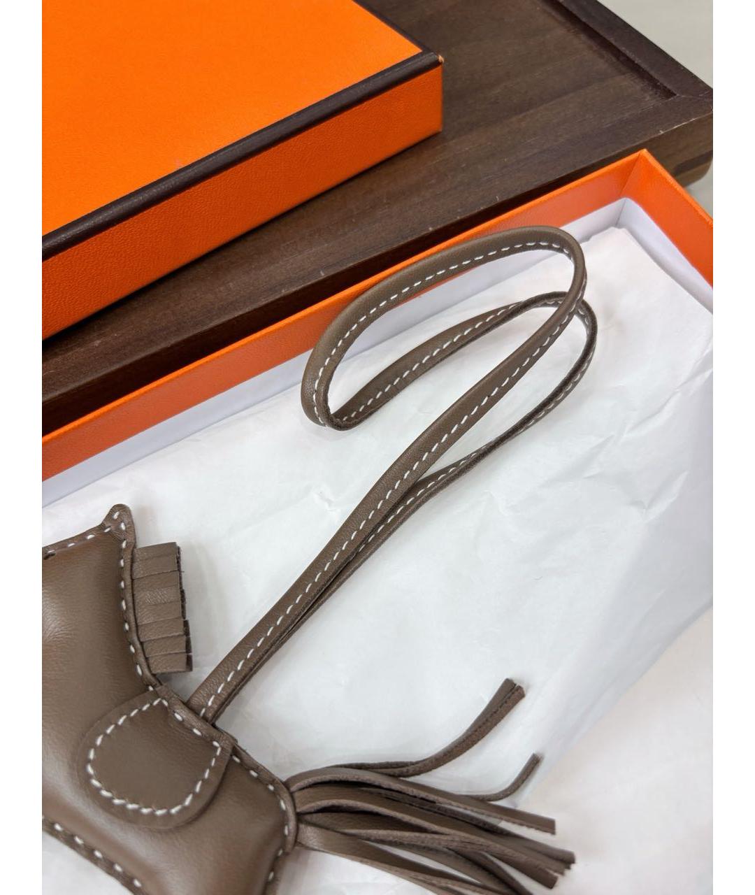 HERMES Антрацитовый брелок, фото 5