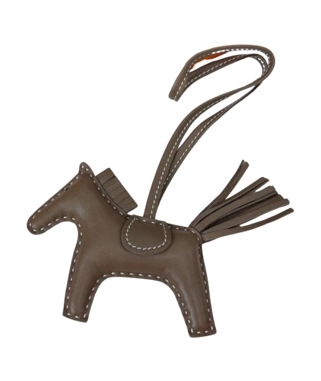 HERMES Антрацитовый брелок, фото 1