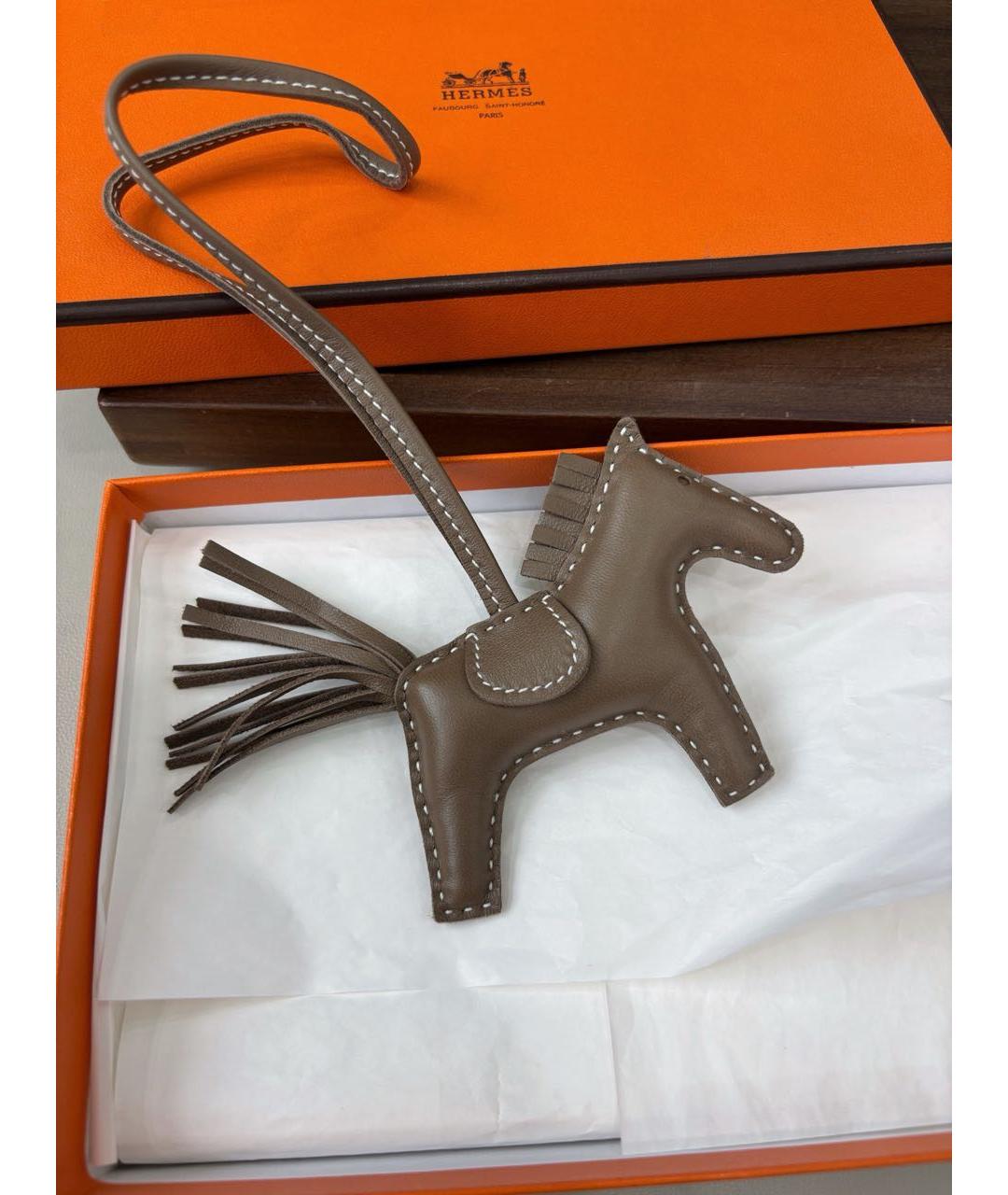HERMES Антрацитовый брелок, фото 3