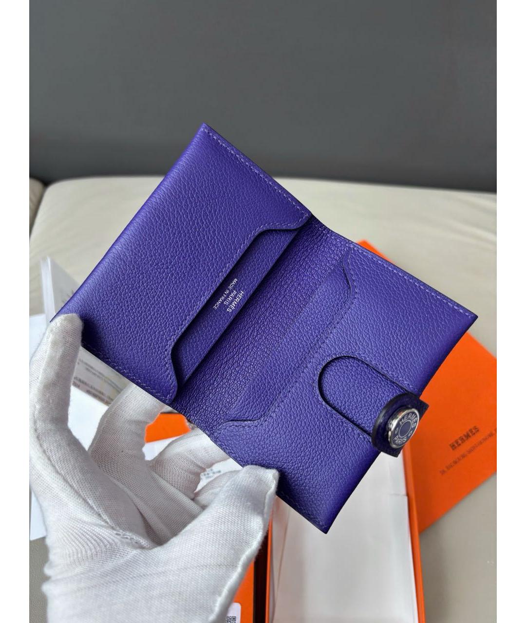 HERMES Синий кожаный кардхолдер, фото 7