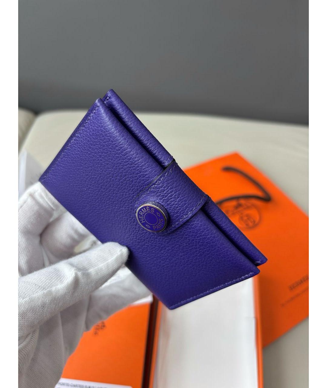 HERMES Синий кожаный кардхолдер, фото 6