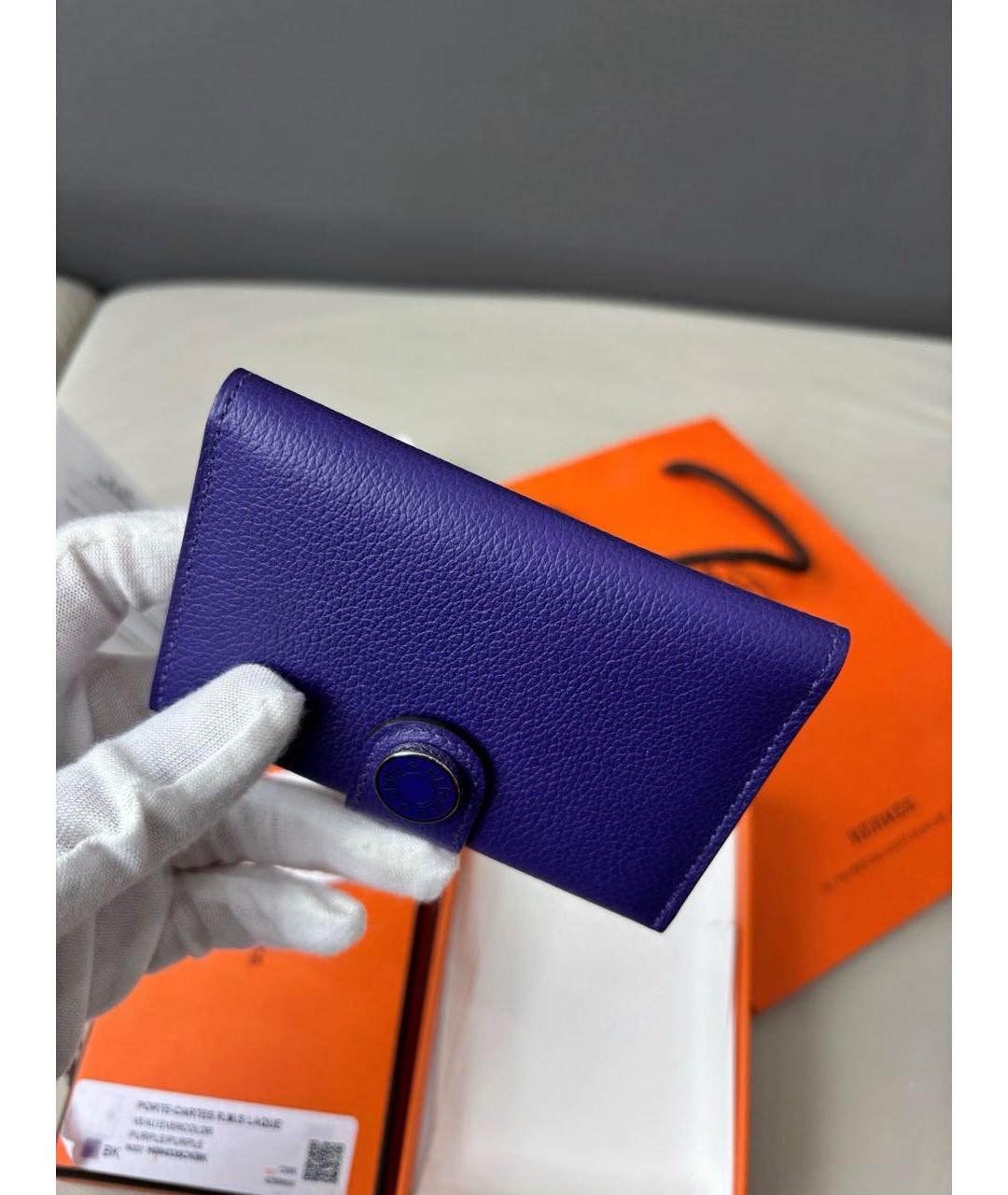 HERMES Синий кожаный кардхолдер, фото 5