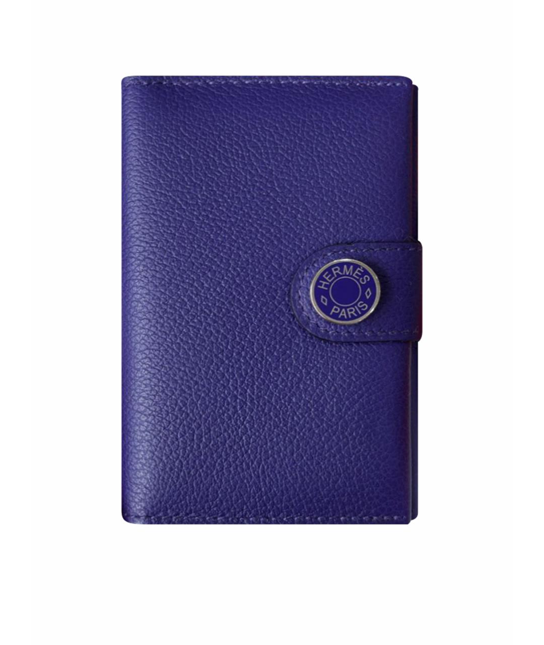 HERMES Синий кожаный кардхолдер, фото 1