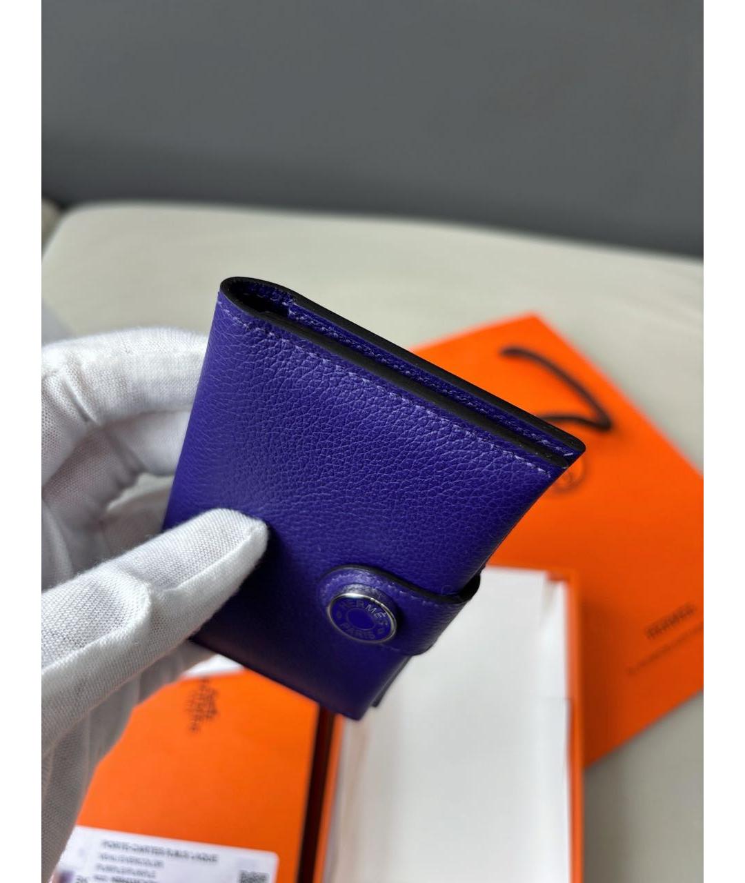HERMES Синий кожаный кардхолдер, фото 3