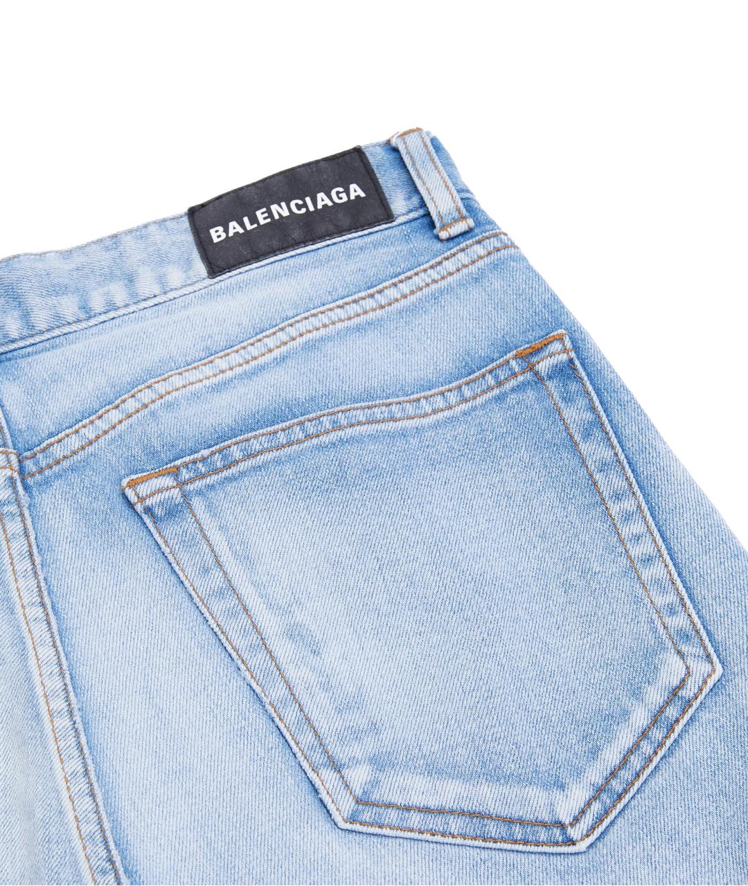 BALENCIAGA Голубые хлопковые джинсы слим, фото 4