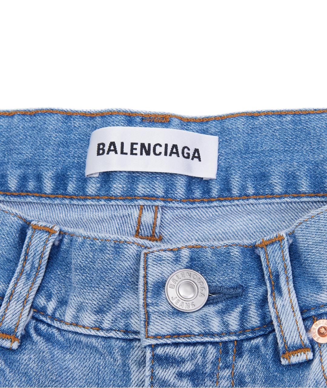 BALENCIAGA Голубые хлопковые джинсы слим, фото 3
