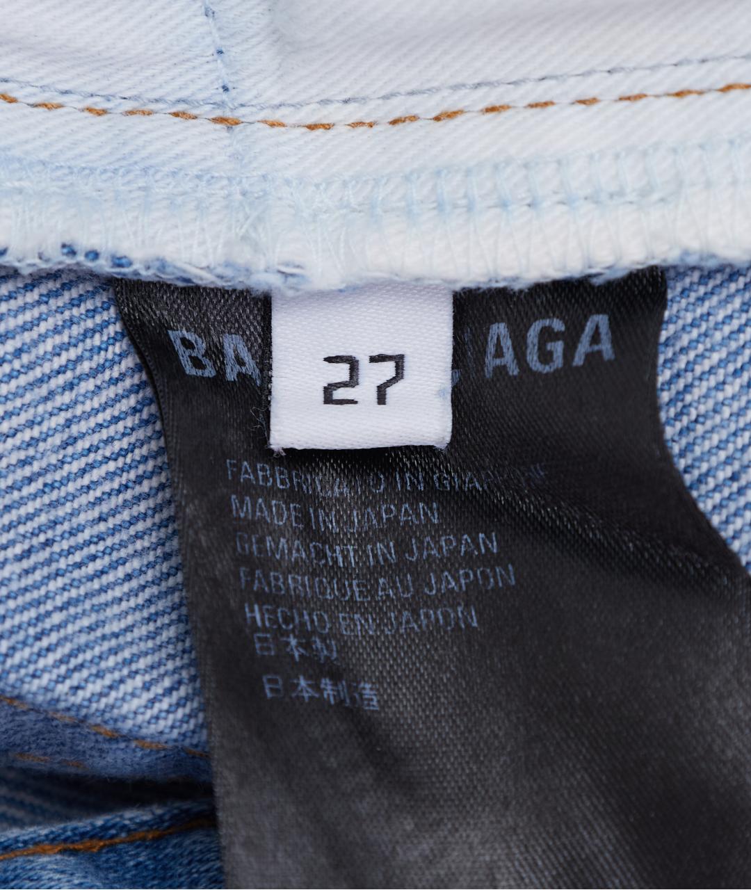 BALENCIAGA Голубые хлопковые джинсы слим, фото 6