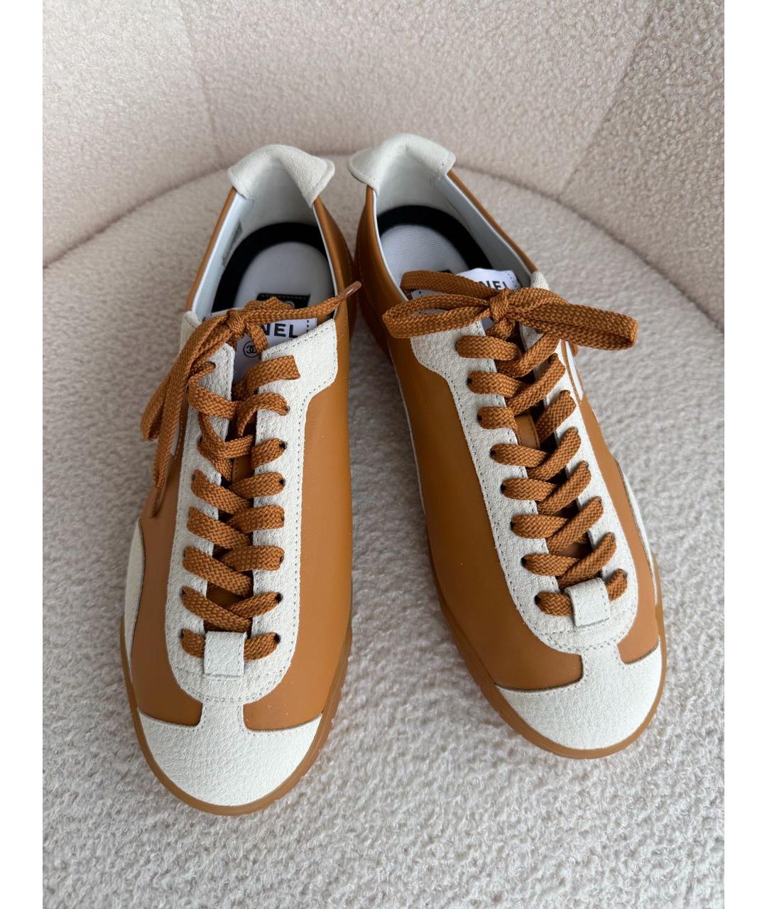 CHANEL Горчичные кроссовки, фото 5