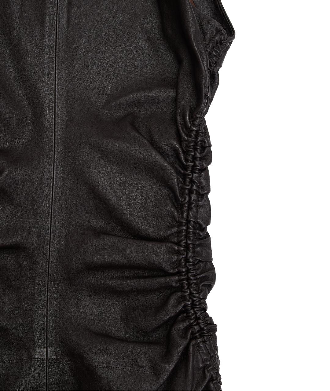 BOTTEGA VENETA Коричневое кожаное вечернее платье, фото 5