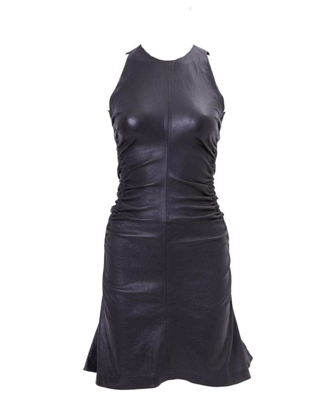 BOTTEGA VENETA Коричневое кожаное вечернее платье, фото 1