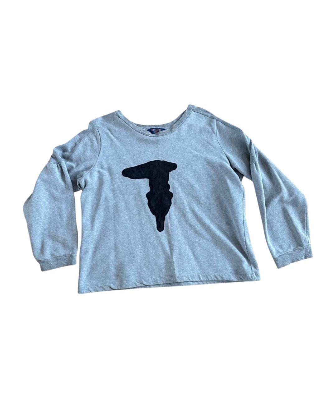 TRUSSARDI Серый хлопковый джемпер / свитер, фото 1