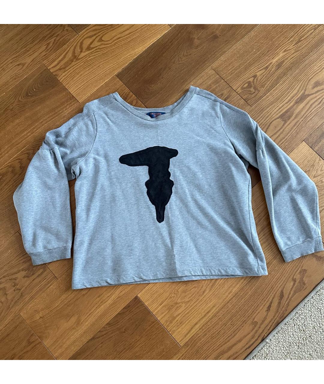 TRUSSARDI Серый хлопковый джемпер / свитер, фото 9