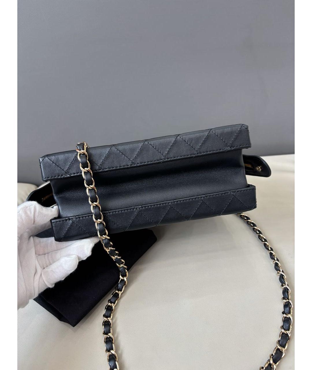 CHANEL Черная кожаная сумка через плечо, фото 5
