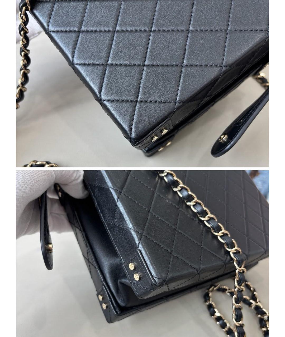 CHANEL Черная кожаная сумка через плечо, фото 8
