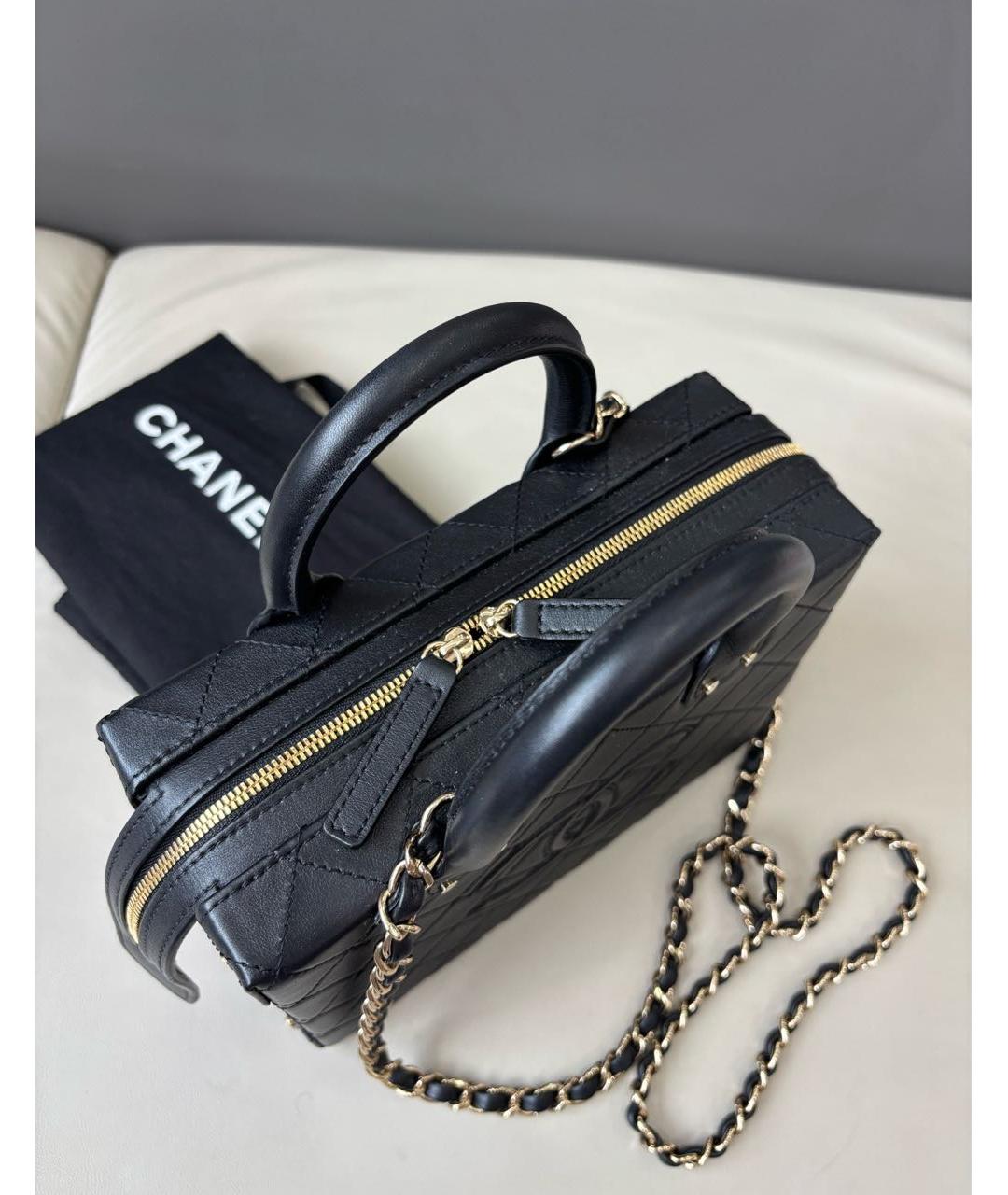 CHANEL Черная кожаная сумка через плечо, фото 6