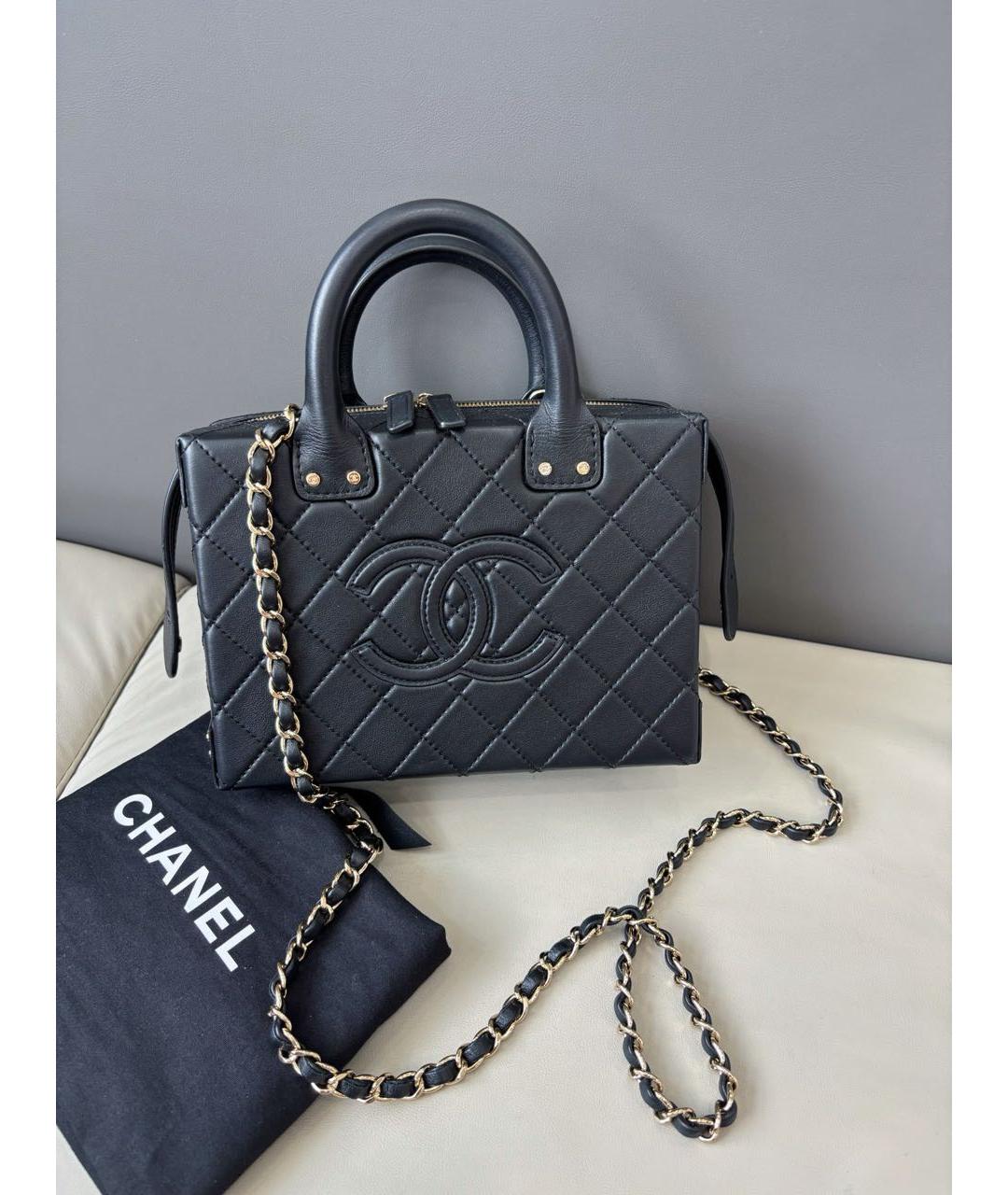 CHANEL Черная кожаная сумка через плечо, фото 9