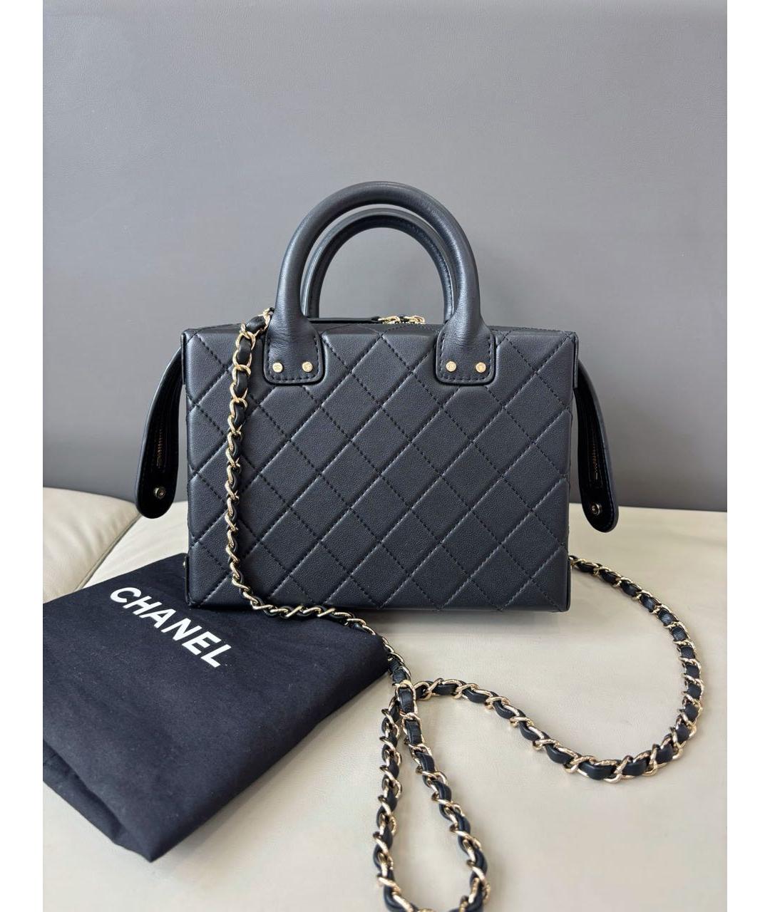 CHANEL Черная кожаная сумка через плечо, фото 3