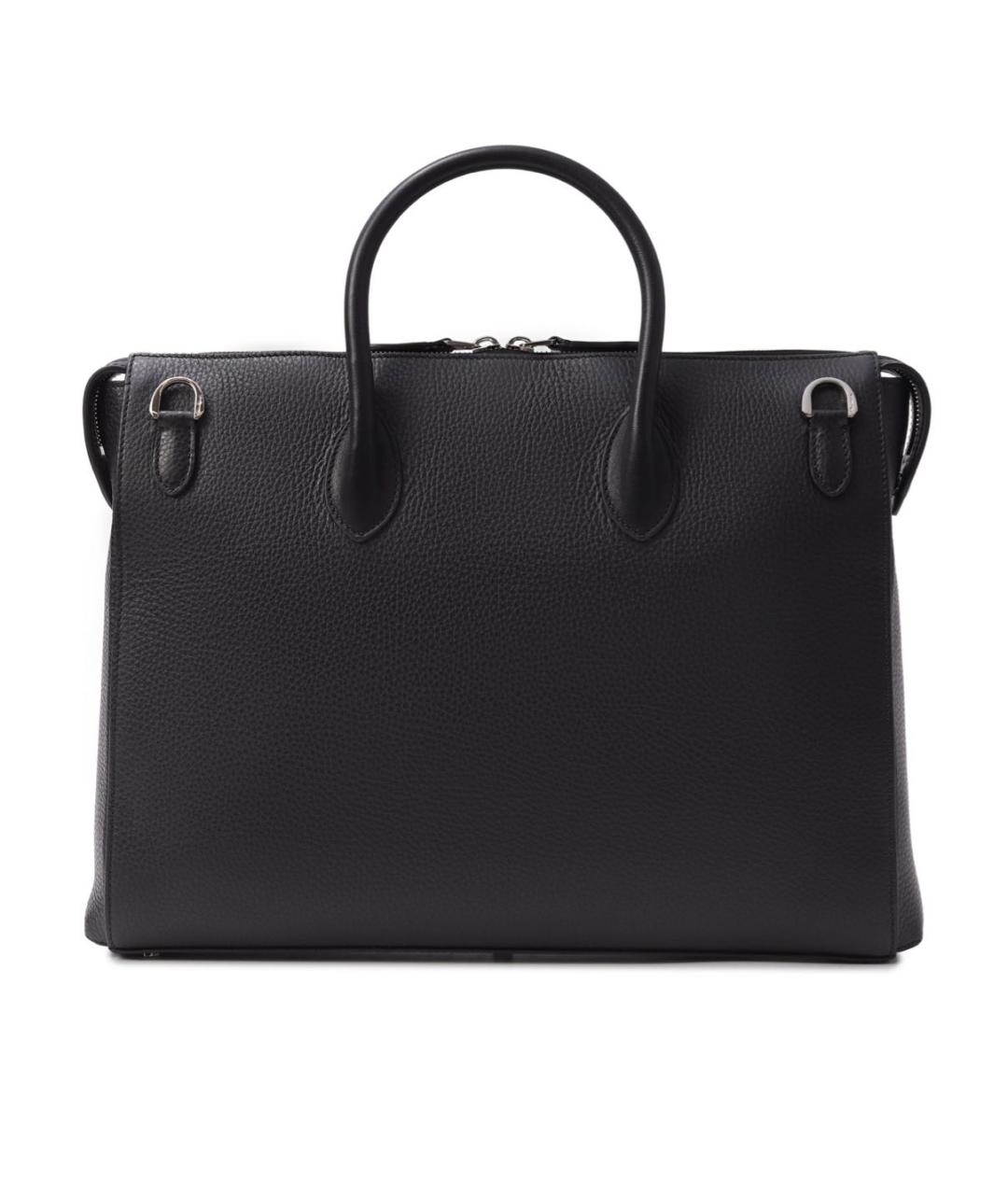 SANTONI Черный кожаный портфель, фото 1